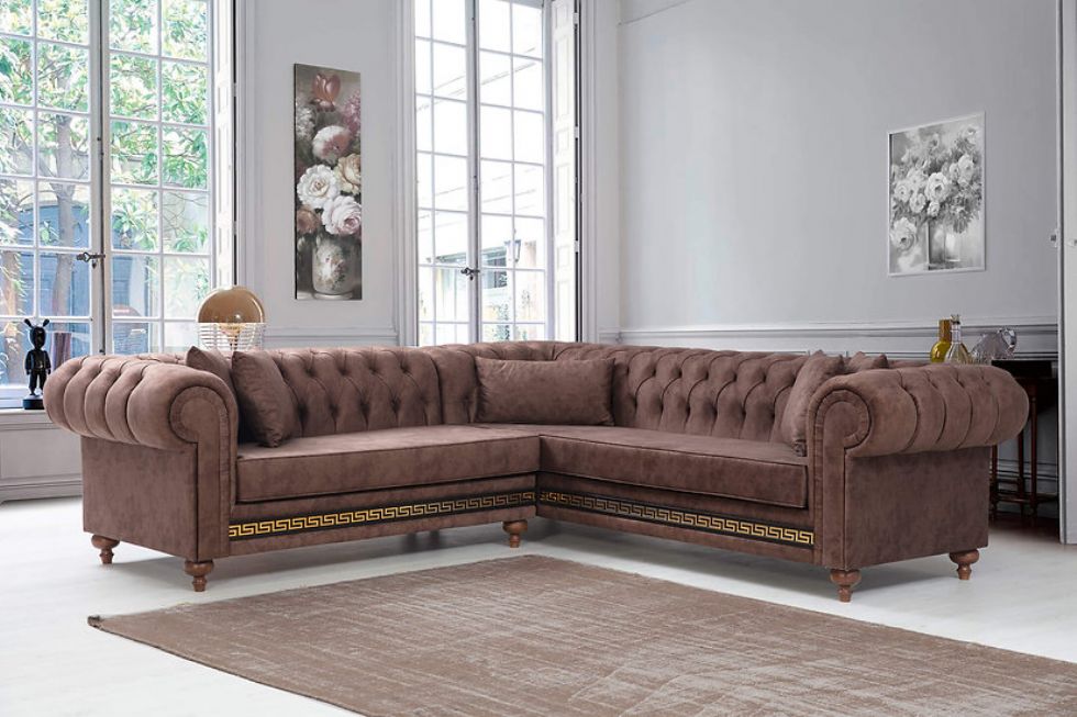 Kodu: 12990 - Chesterfield Corner Sofas L Shaped Chesterfield Sectional Sofas