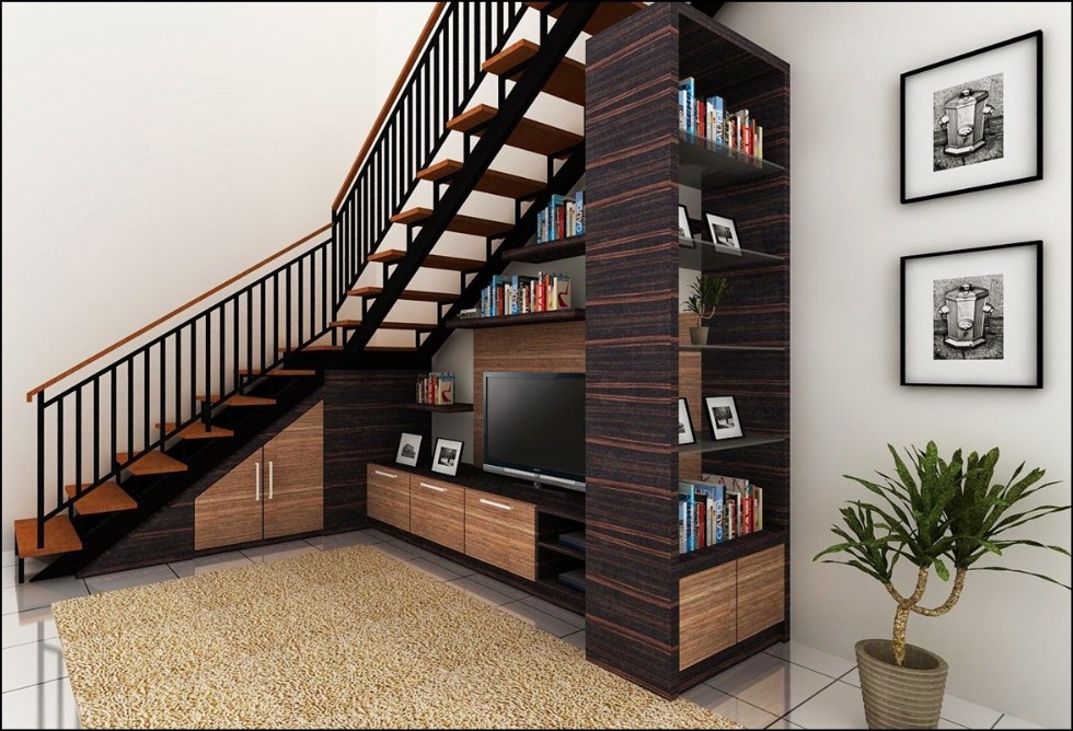 Space-saving Storage: Custom Under Stairs Furniture Cabinets