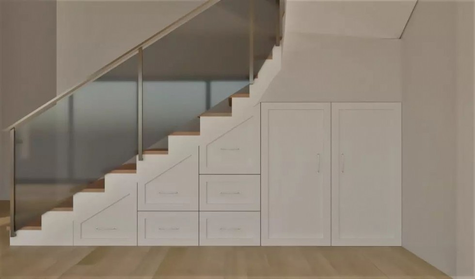 Kodu: 13096 - Space-saving Storage: Custom Under Stairs Furniture Cabinets