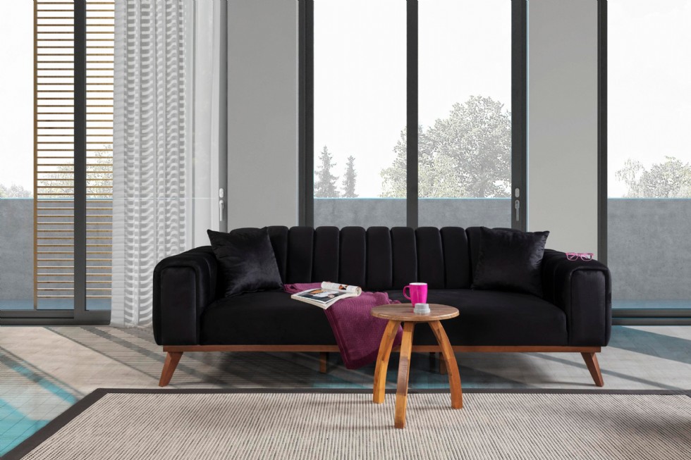 Kodu: 13731 - Stylish And Modern Black Sofa Designs For Elegant Interiors