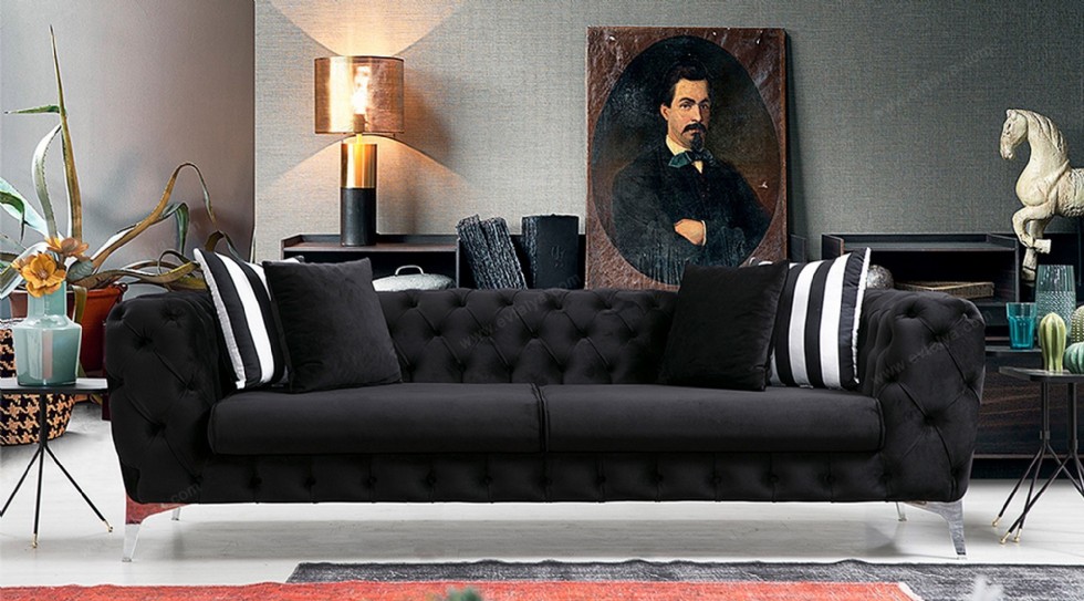 Kodu: 13733 - Stylish And Modern Black Sofa Designs For Elegant Interiors