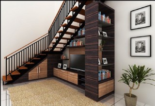 Space-saving Storage: Custom Under Stairs Furniture Cabinets