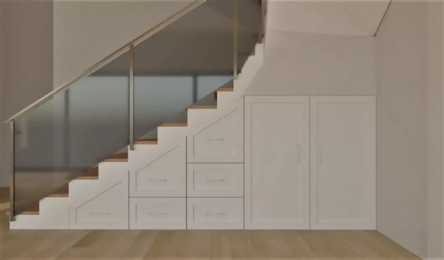 Space-saving Storage: Custom Under Stairs Furniture Cabinets